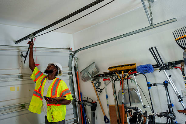 Professional Garage Door Panel Replacement technician working in Muleshoe, TX